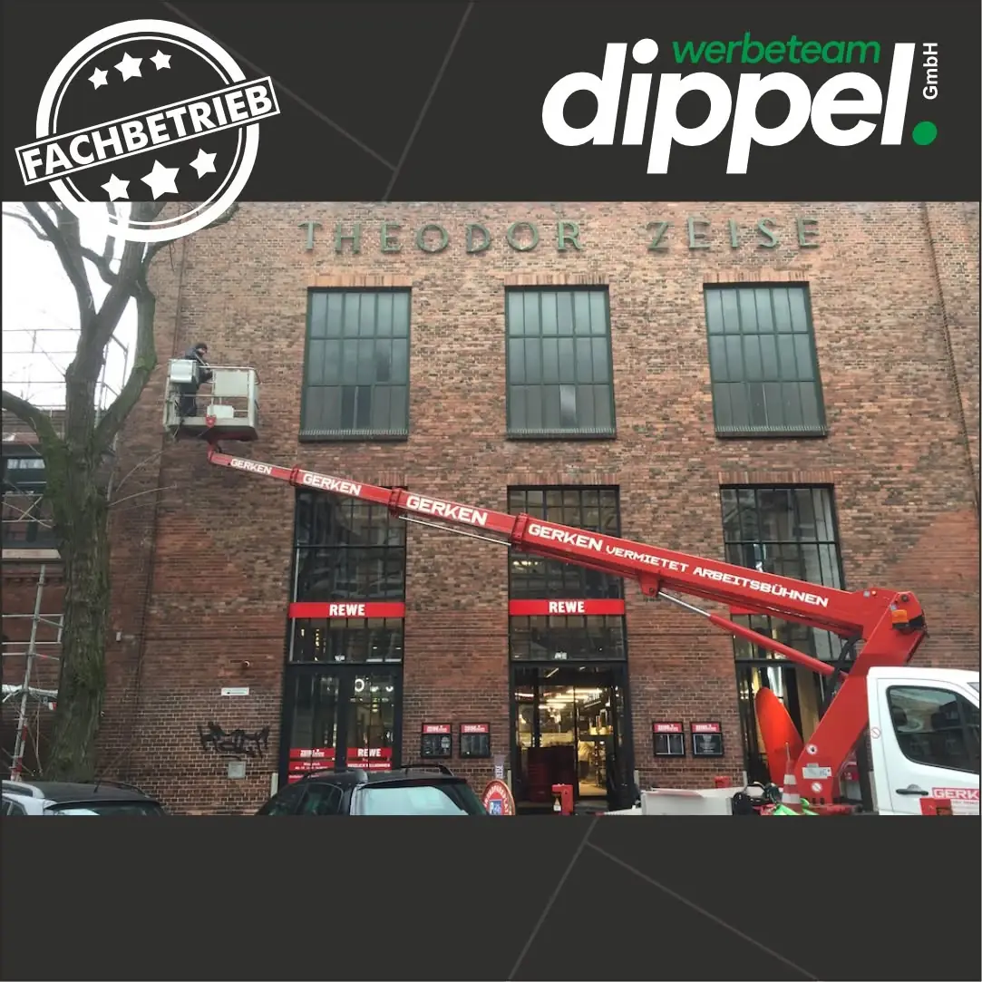 Leuchtreklame - Montage