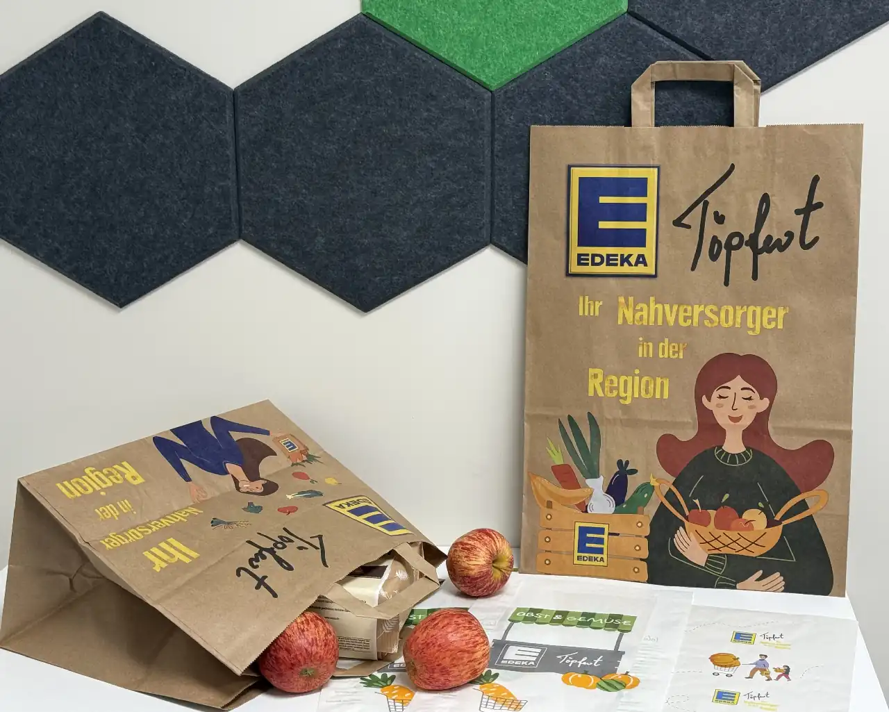 Edeka Töpfert Papiertragetasche Nachher